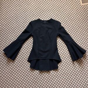 SEN Peplum Ruffle Sleeve Top